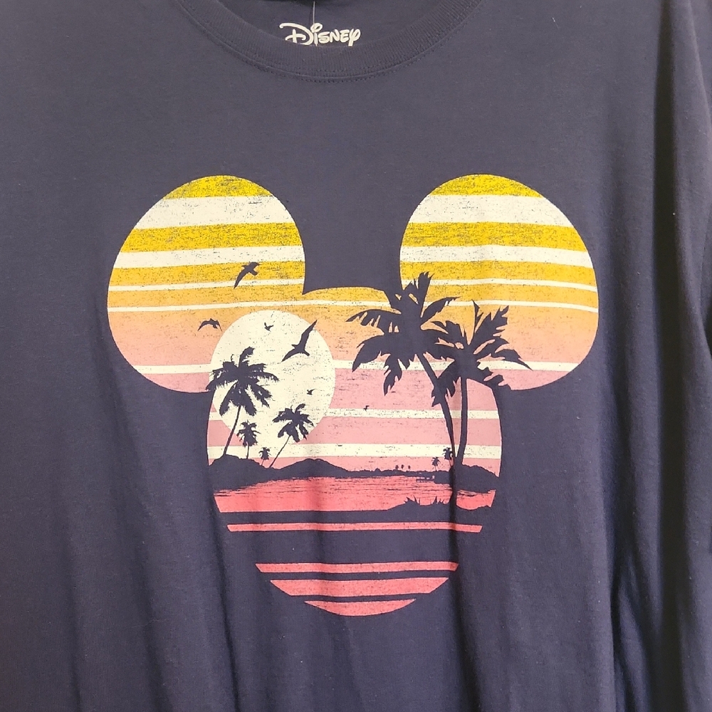 NWT Disney Navy Tee with Sunset Mickey Design, 2XL